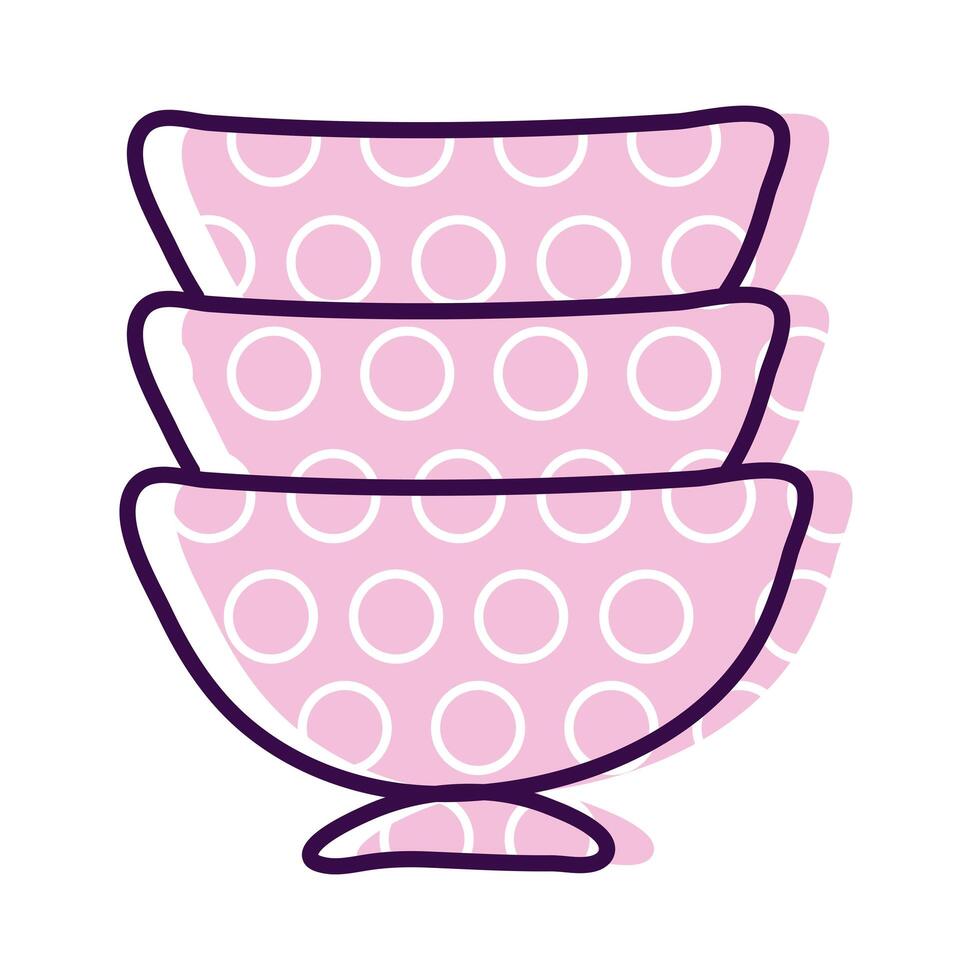 bowls line and fill style icon vector design