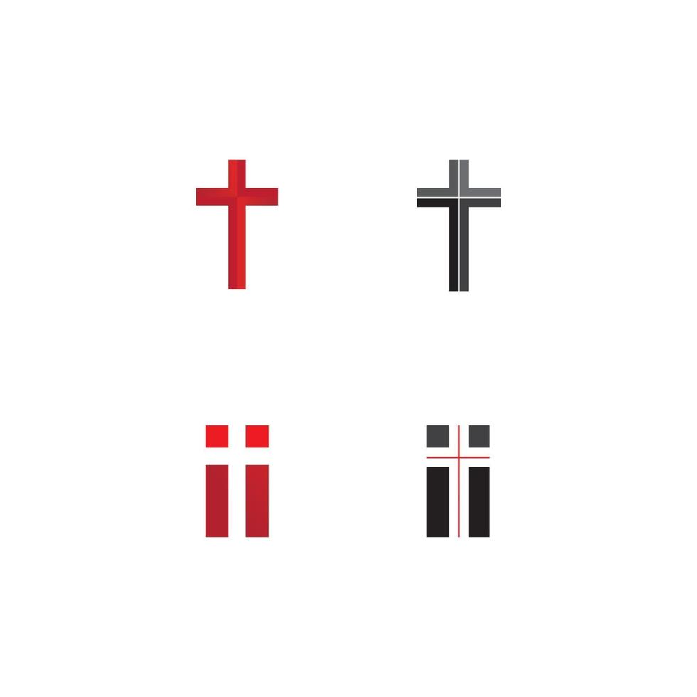 cruz y cristo logo y vector