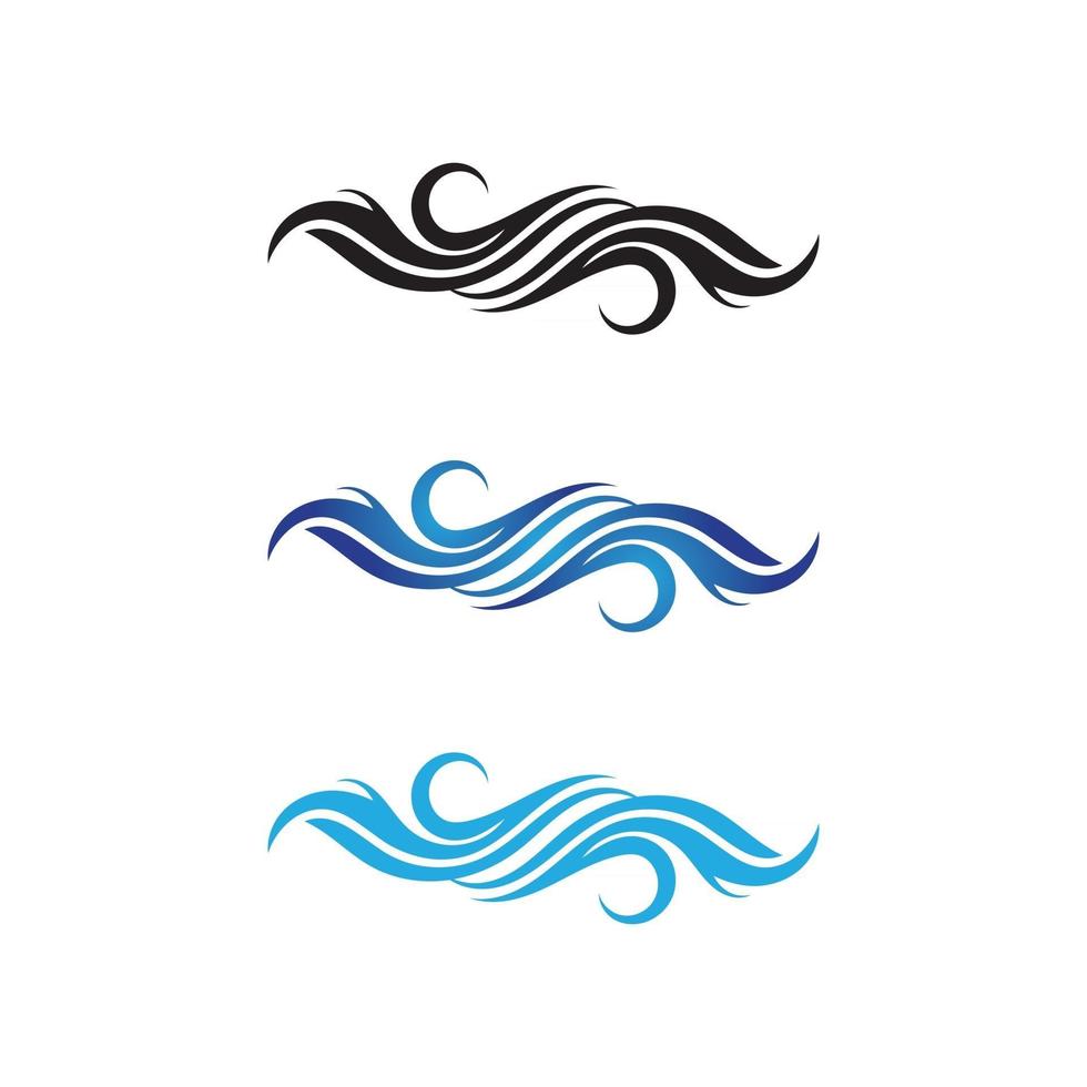 Aplicación de iconos de plantilla de logotipo y símbolos de playa de olas vector