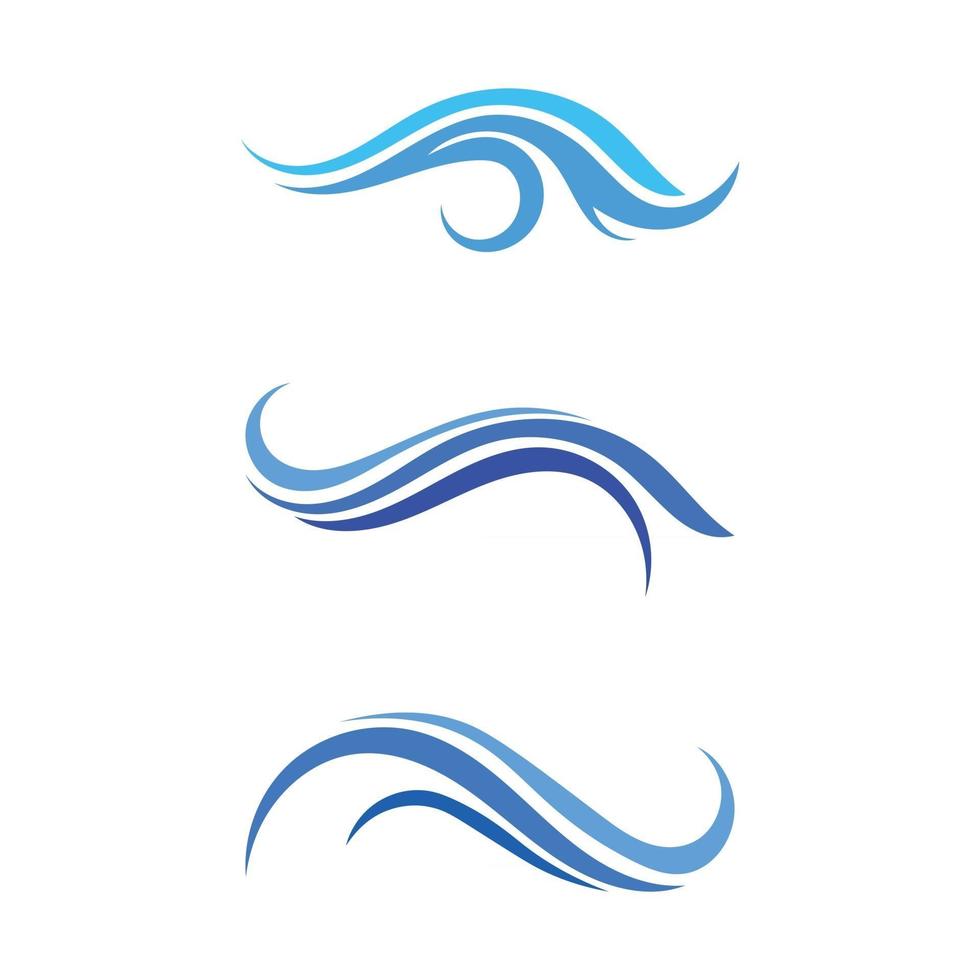 Aplicación de iconos de plantilla de logotipo y símbolos de playa de olas vector