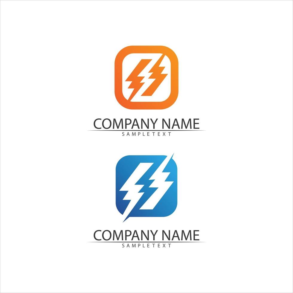 flash eléctrico vector relámpago icono logo y símbolos