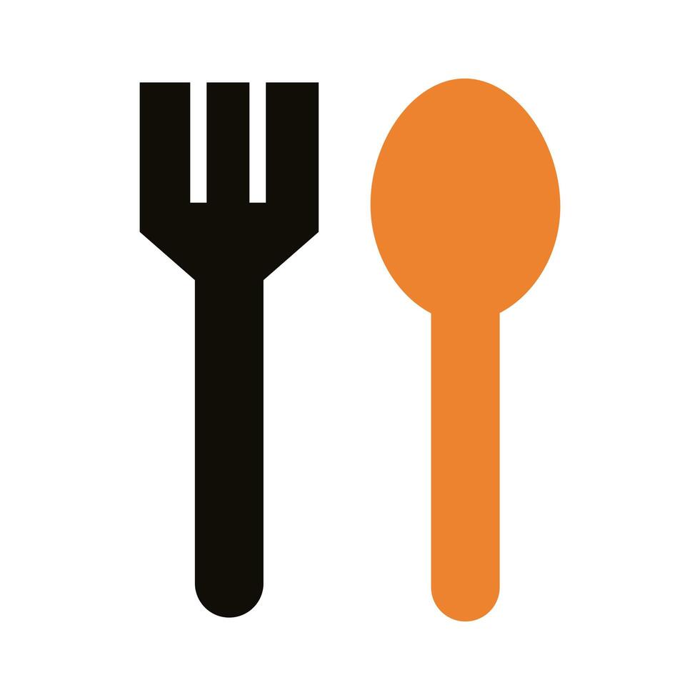 fork and spoon delivery service silhouette style vector