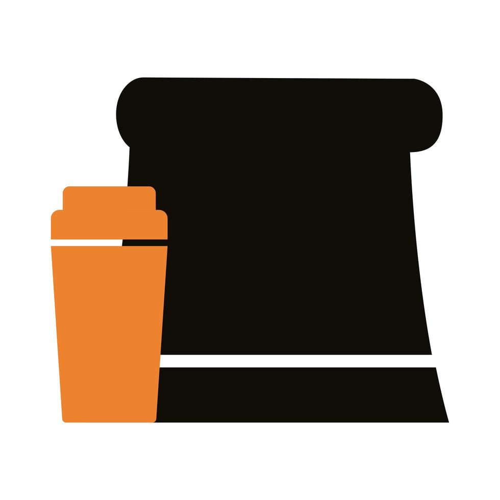 food paper bag silhouette style icon vector