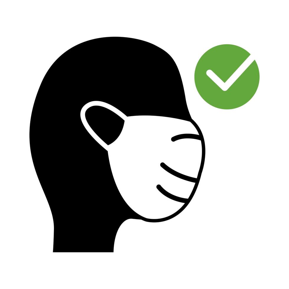 man using face mask silhouette style icon vector