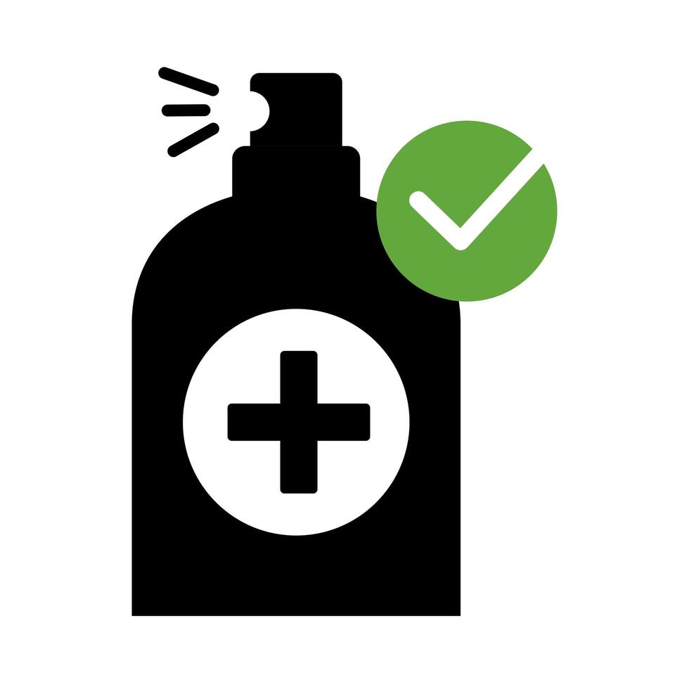 spray bottle medical product silhouette style vector