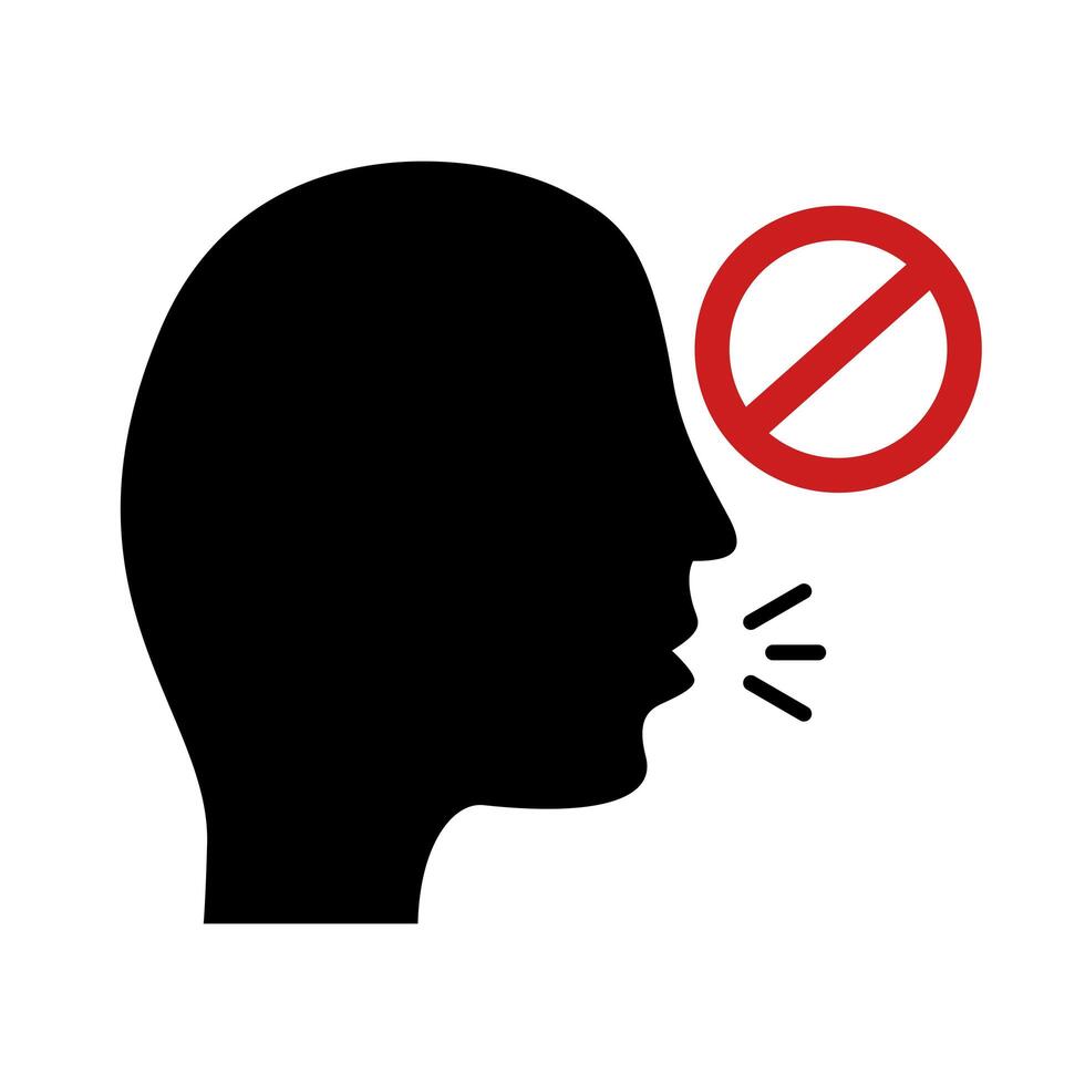 person coughing sick silhouette style icon vector