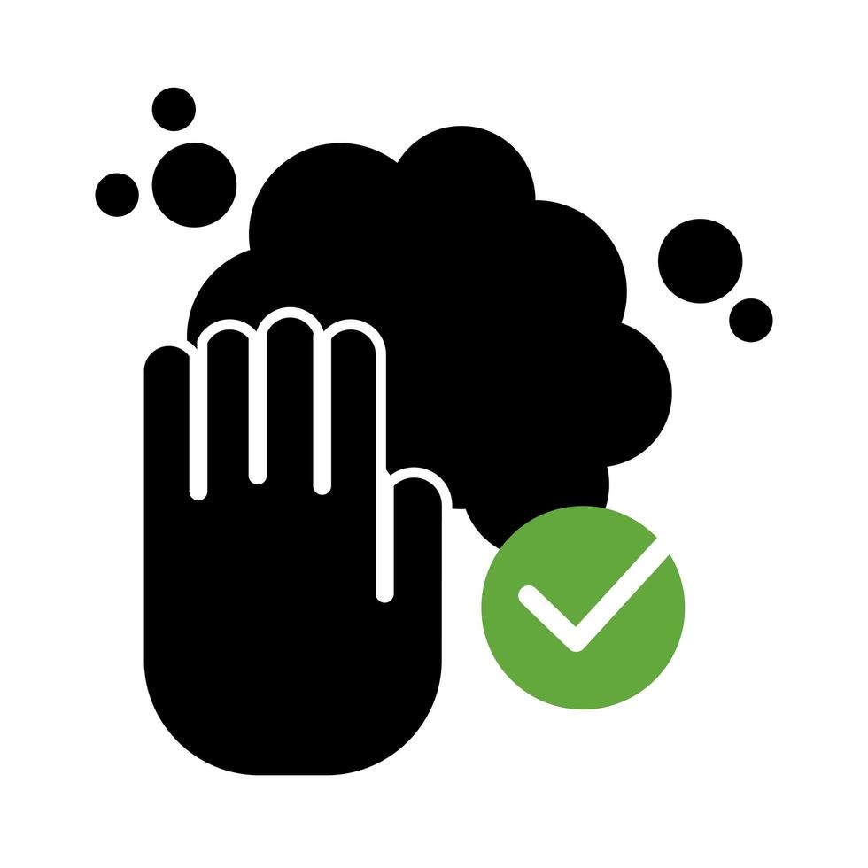 hands washing silhouette style icon vector