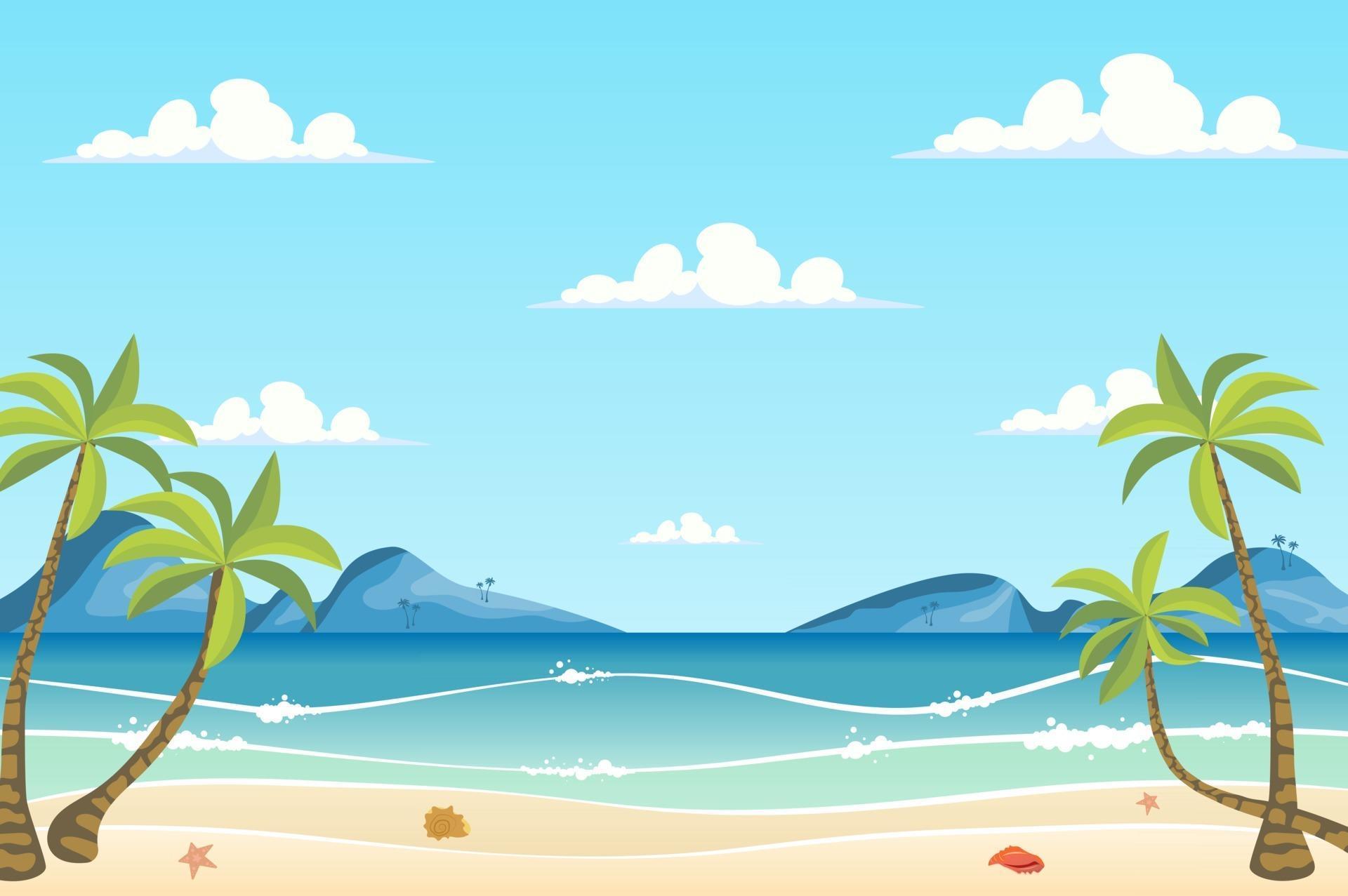 Summer sea beach landscape background 2457626 Vector Art at Vecteezy