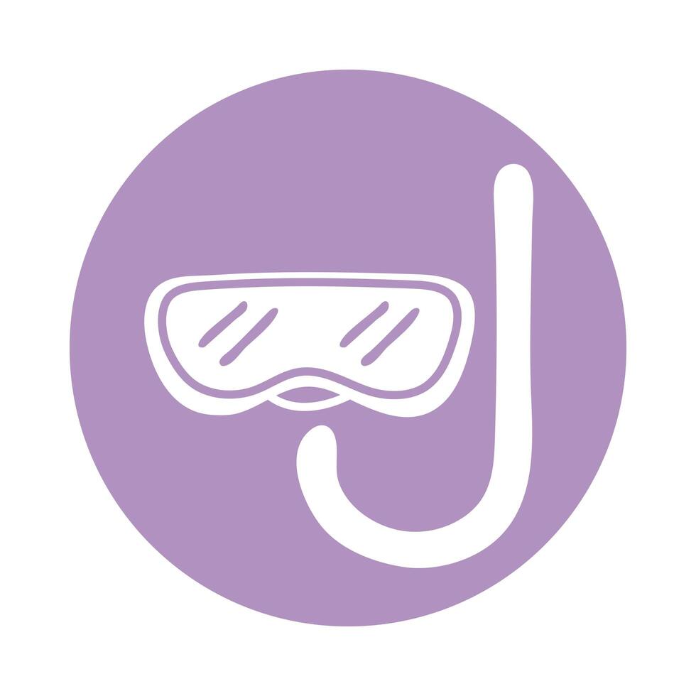 snorkel accessory block style icon vector