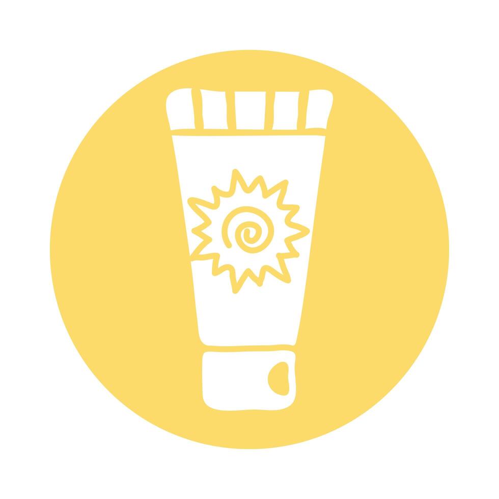 sun blocker cream product block style icon vector