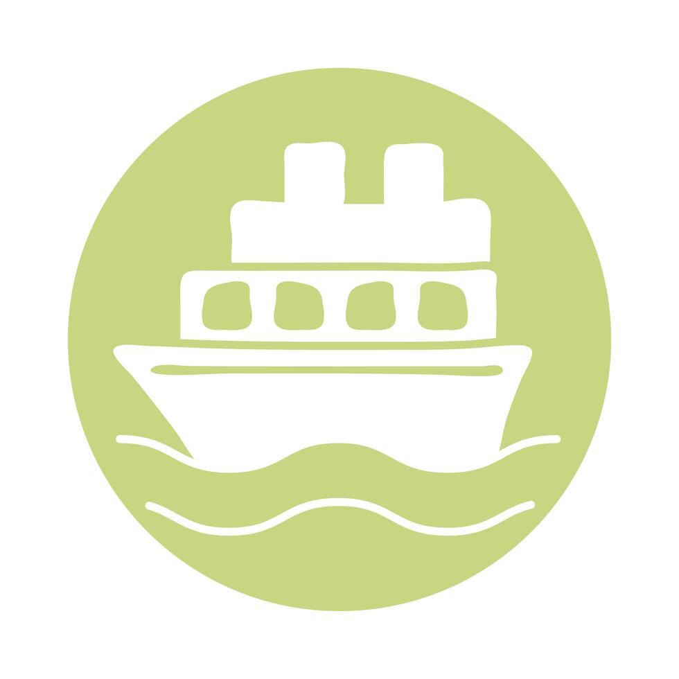 cruice boat block style icon vector