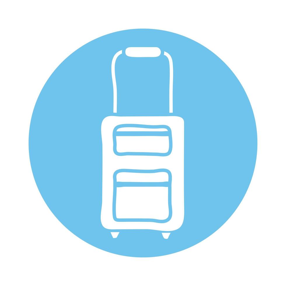 suitcase travel block style icon vector