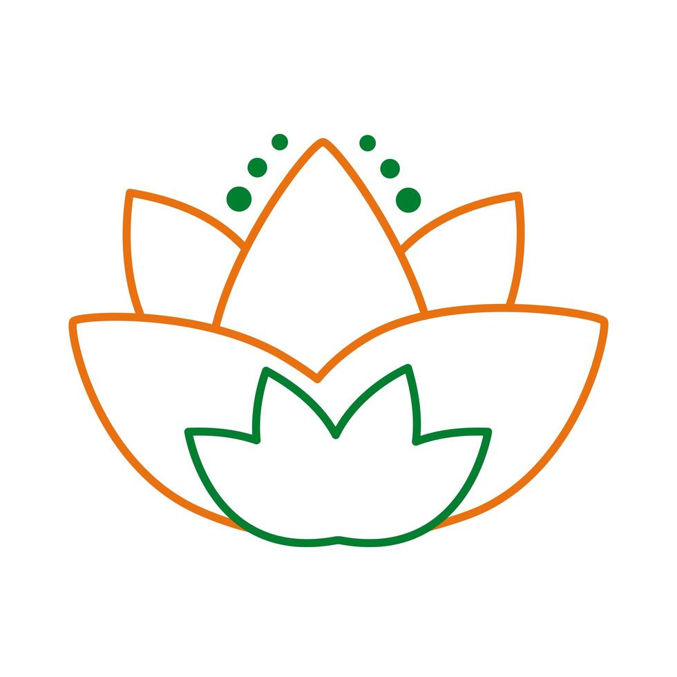 lotus flower hindu symbol line style icon vector