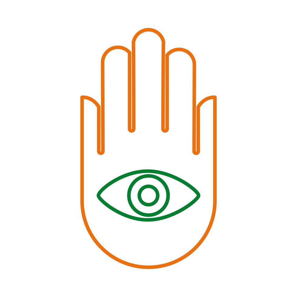 hamsa hindu symbol line style icon vector