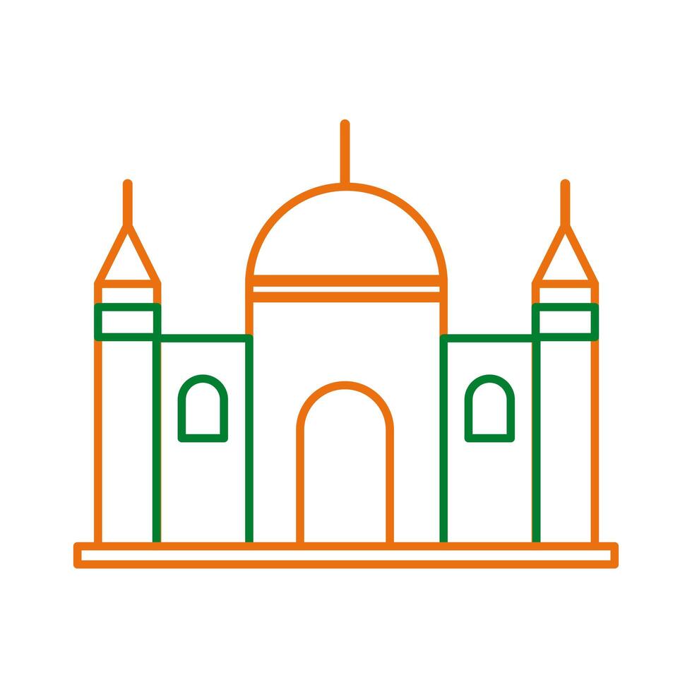 mosque muslim temple line style icon vector
