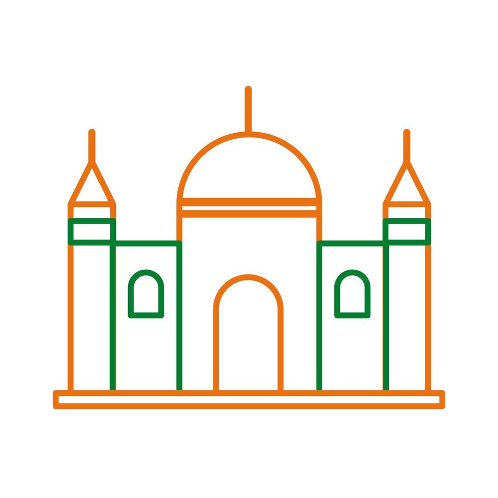 icono de estilo de línea de templo musulmán de mezquita vector