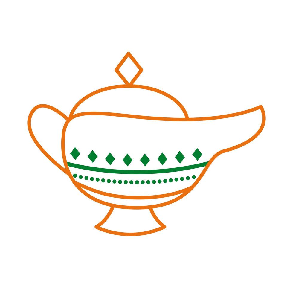 magic lamp hindu line style icon vector