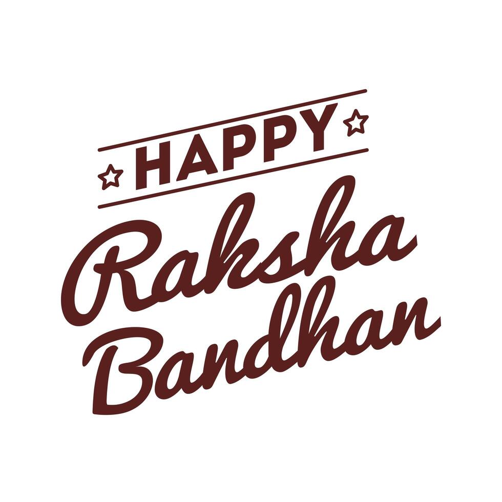 feliz celebración raksha bandhan con estilo de línea de letras vector