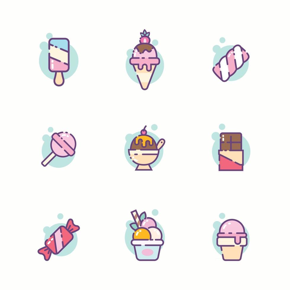Set of Dessert Icon vector