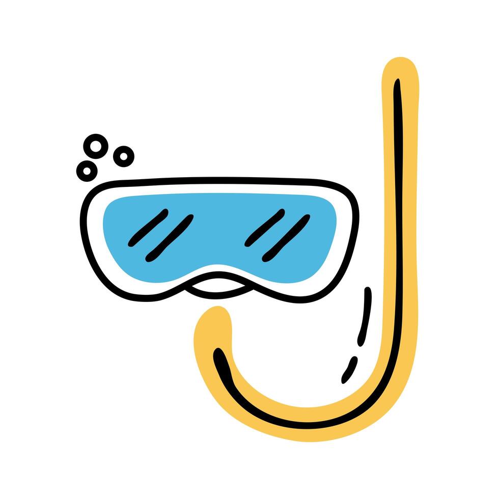 snorkel accessory line and fill style icon vector