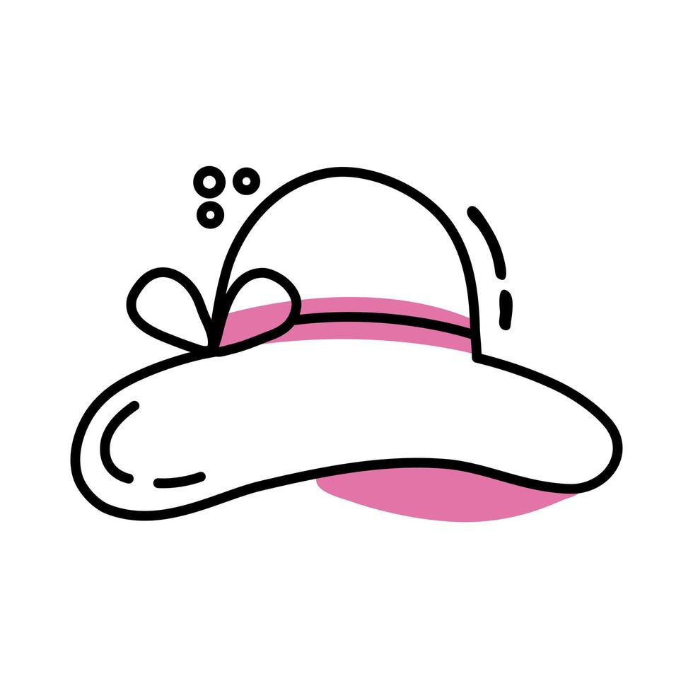 female summer hat line and fill icon vector
