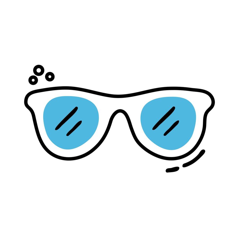 summer sunglasses accessory line and fill style vector