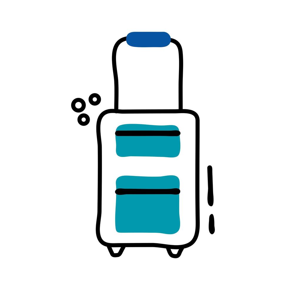 suitcase travel line and fill style icon vector