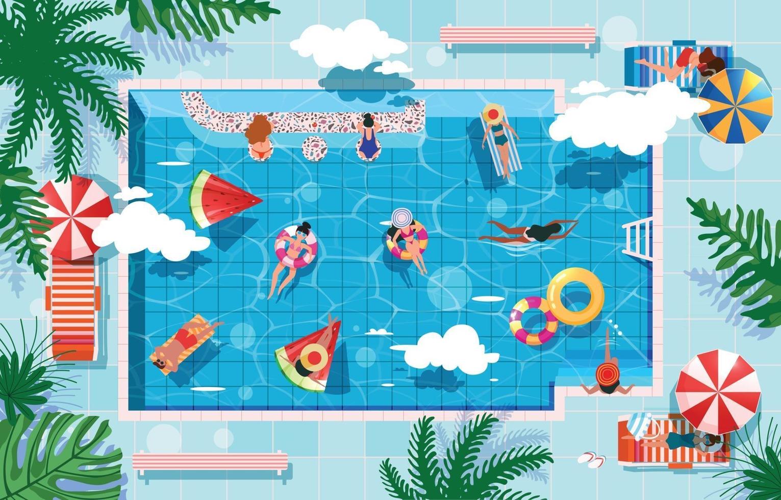 Summer Swimming Activity Concept vector