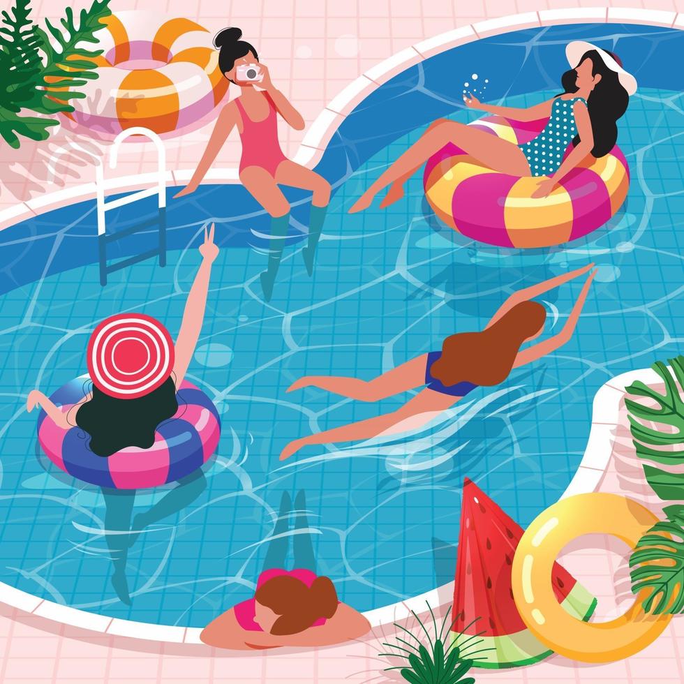 Happy Summer Time with Friends Concept vector