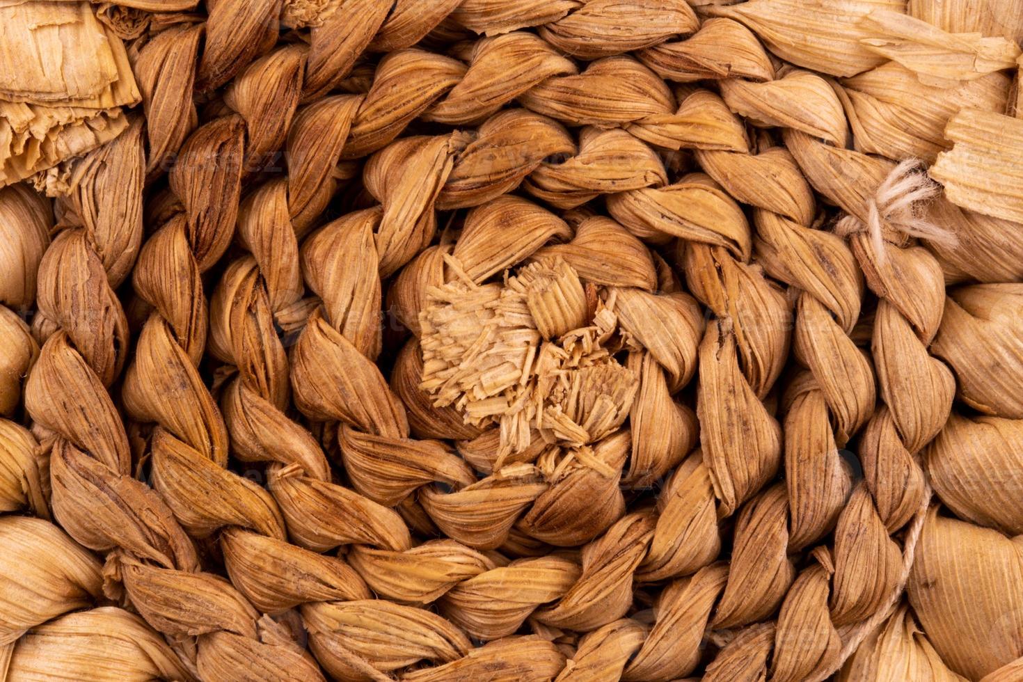 Abstract texture of a twisted brown rope photo