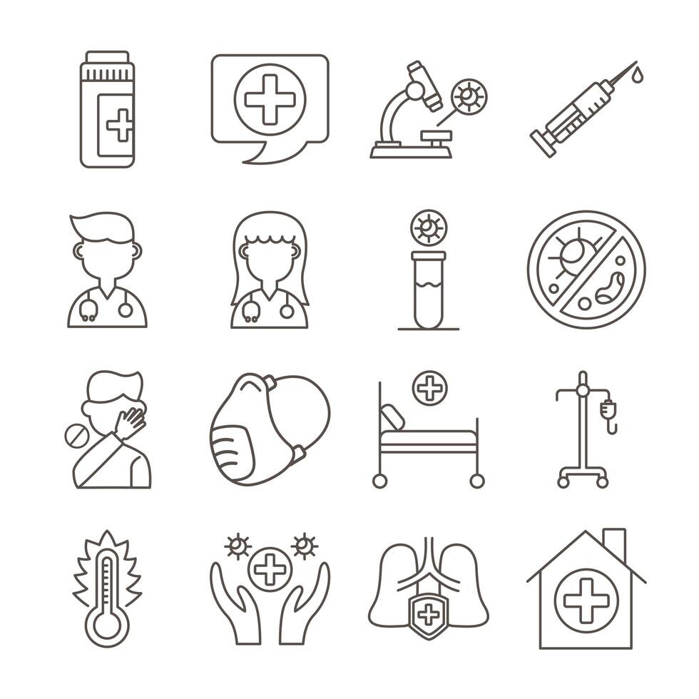 paquete de covid19 set iconos vector