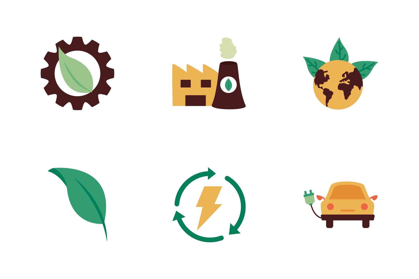 bundle of environment set icons vector