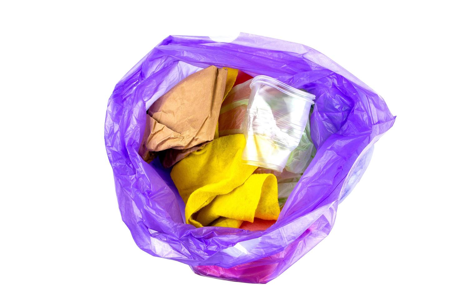 A pile of trash on white background photo