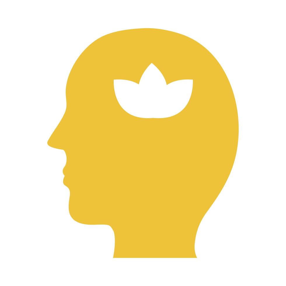 profile with flower mental health silhouette style icon vector