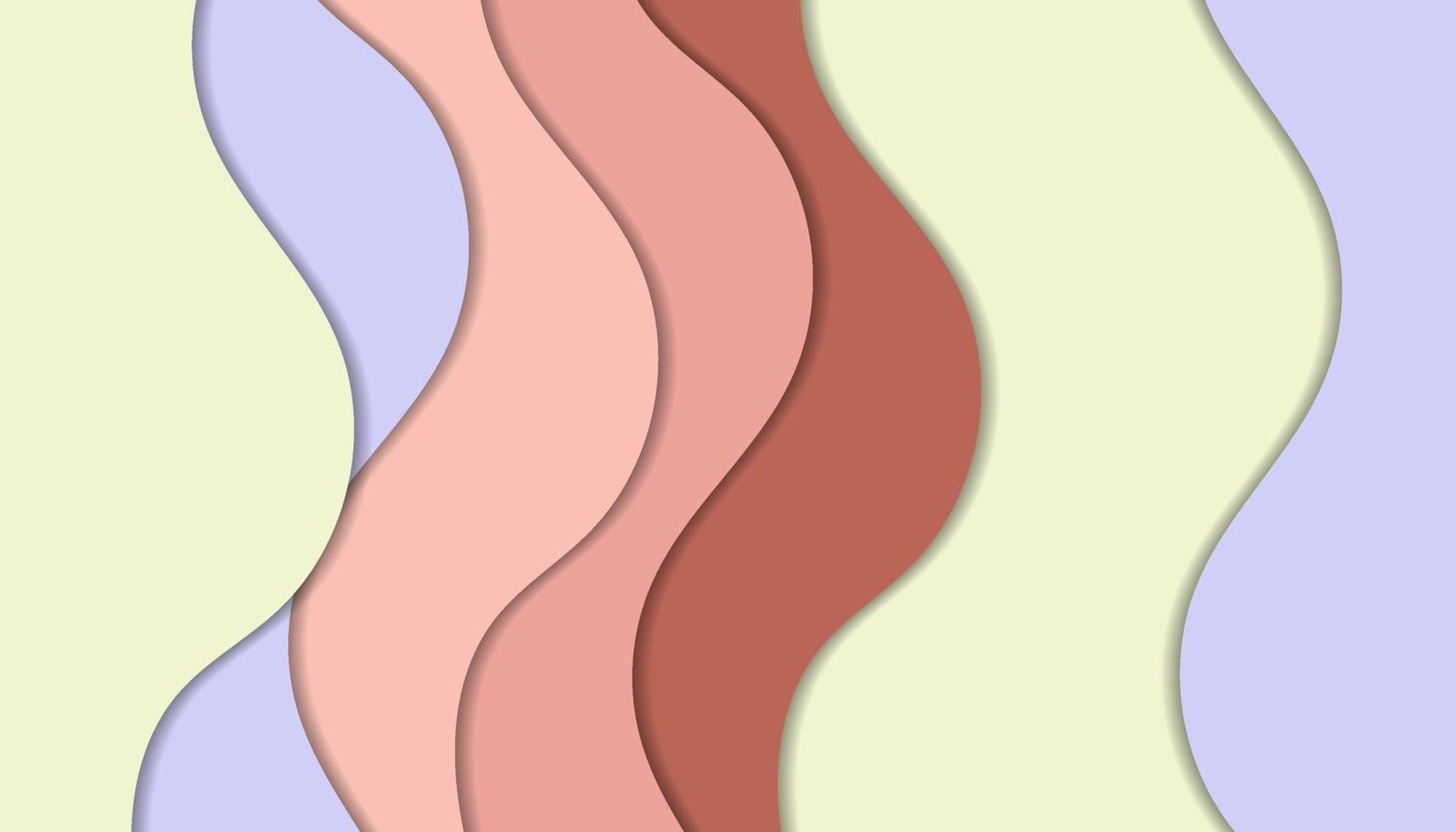 Fondo de papercut en estilo ondulado con color pastel vector