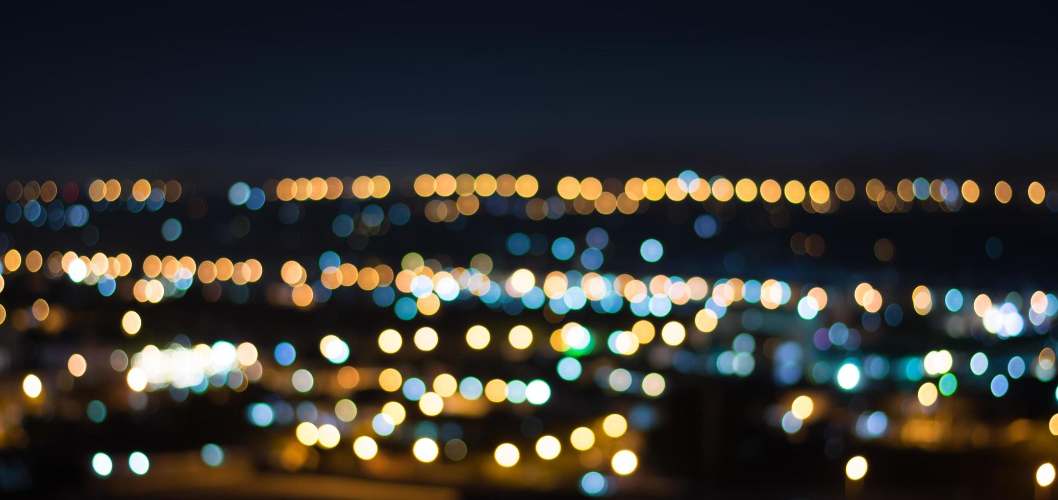 bokeh city Night light and  blur abstract background photo