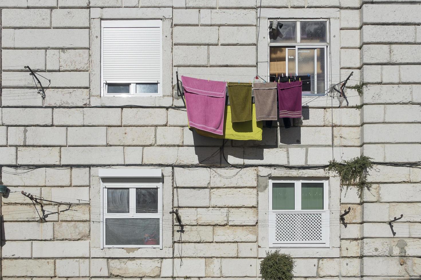 drying the towels in the sun photo