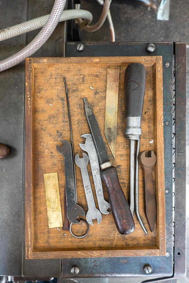 box of tools in a traditional print shop photo