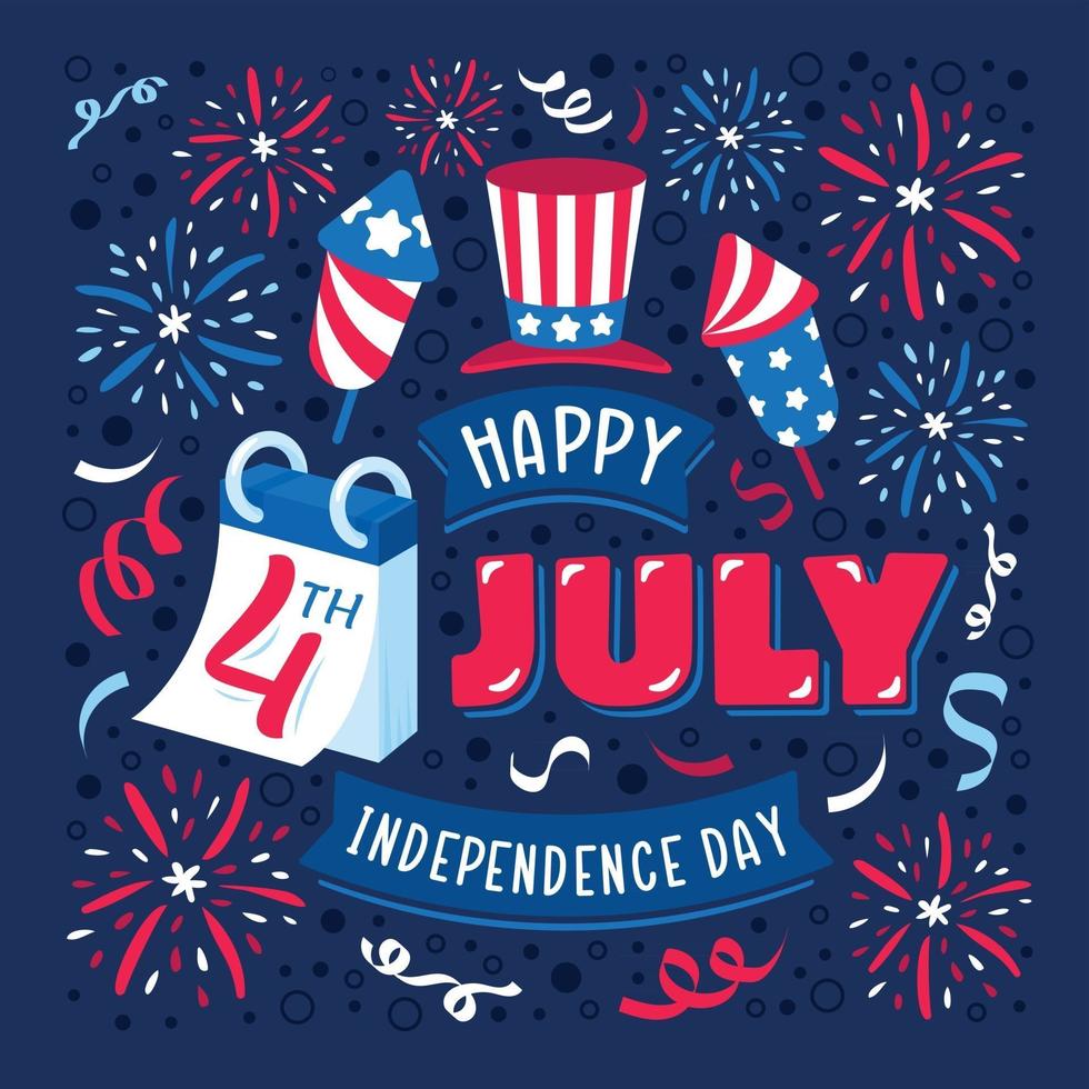 Typographic Background for Celebrate the 4th of July vector