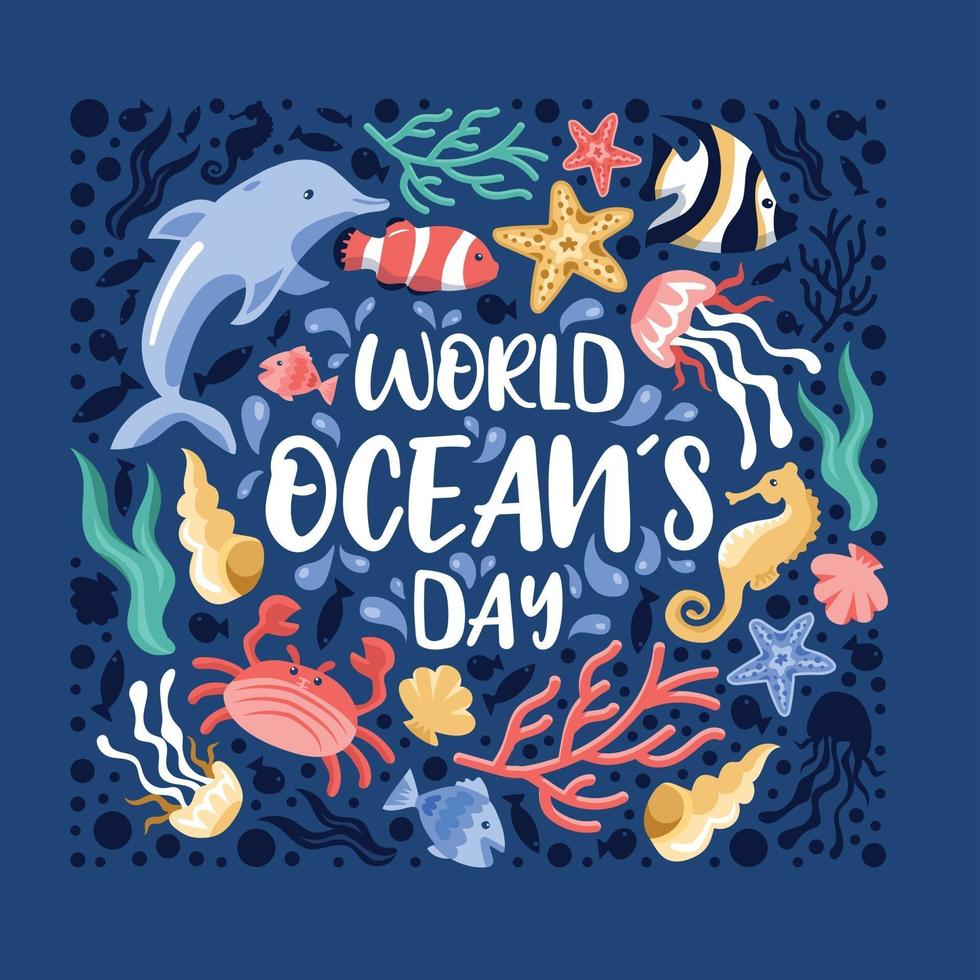 World Oceans Day Illustration vector