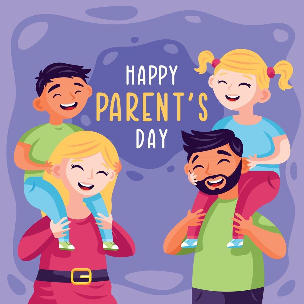 Family Celebrating Parents Day vector