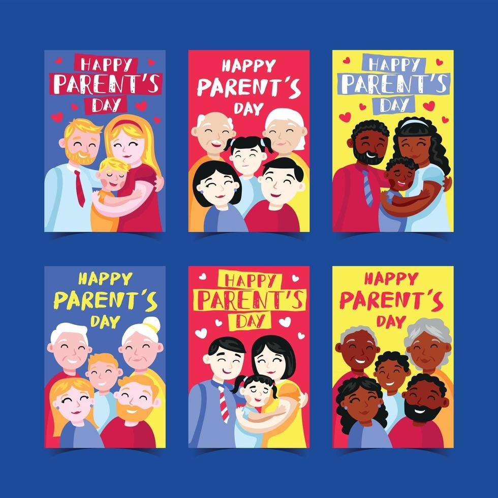 Parents Day Greeting Cards vector