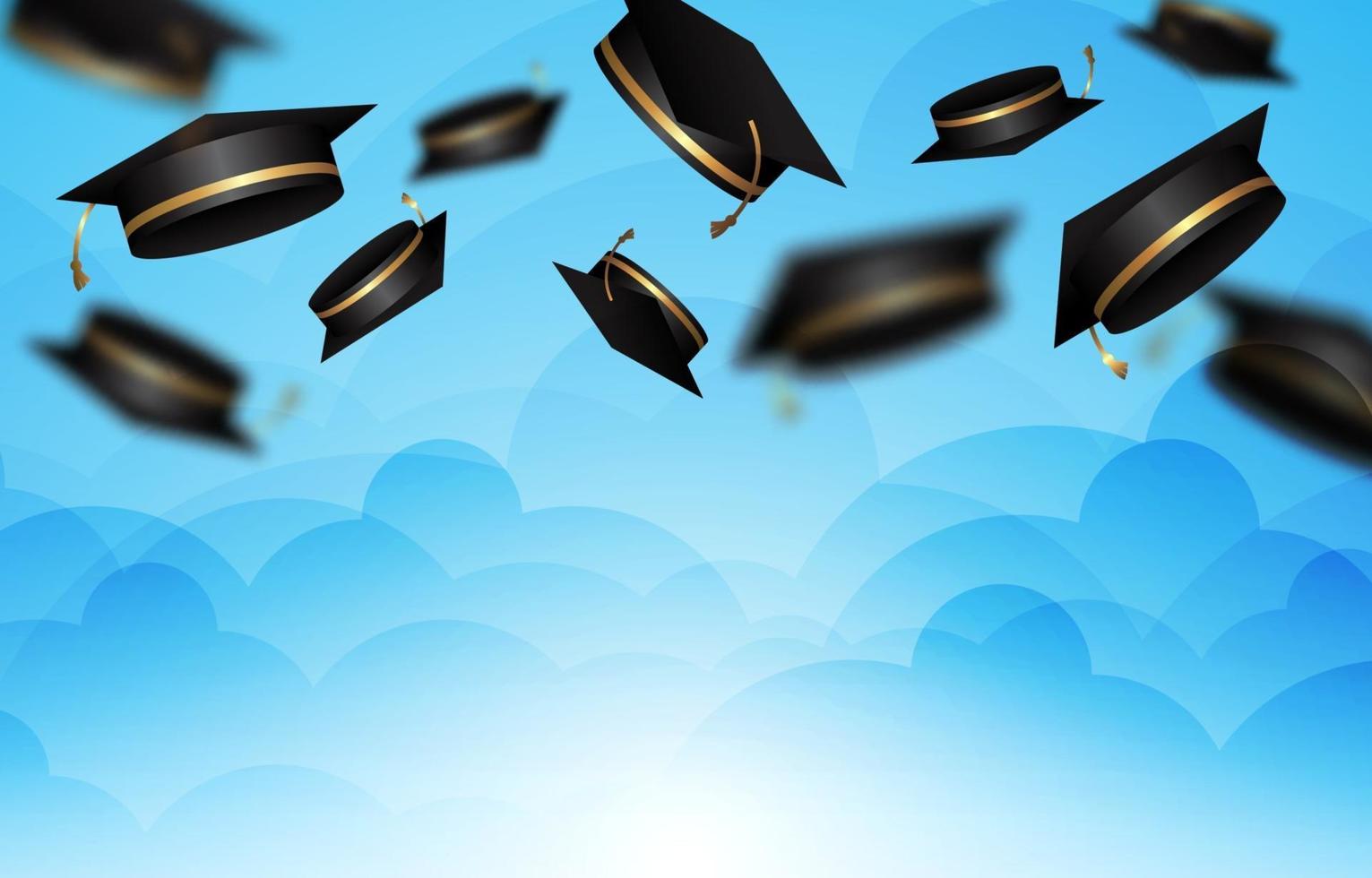 Graduation Celebration with Graduation Cap in the Air vector