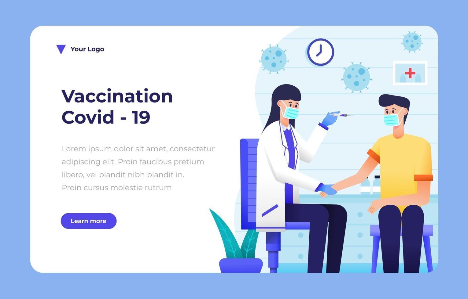 Vaccination Activism General Service Landing Page vector