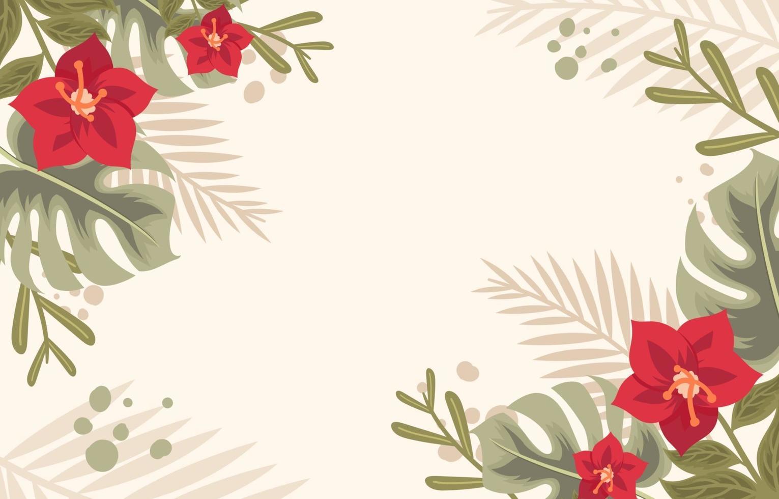 Flowery Soft Red Bloom Background vector
