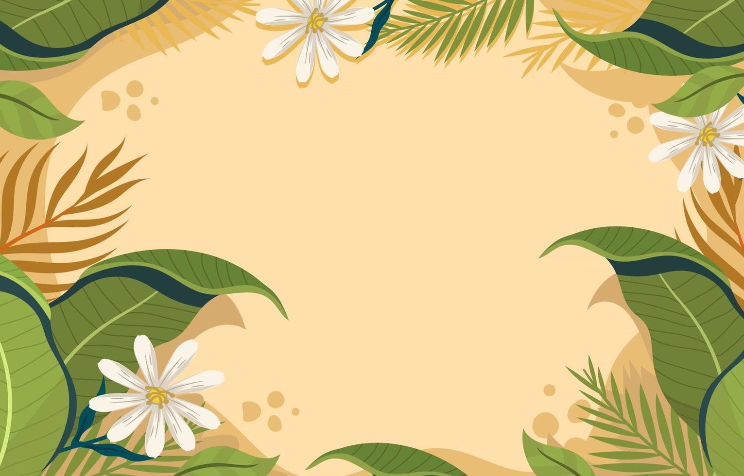 Fresh Green Leaves and Daisy Flower Background vector