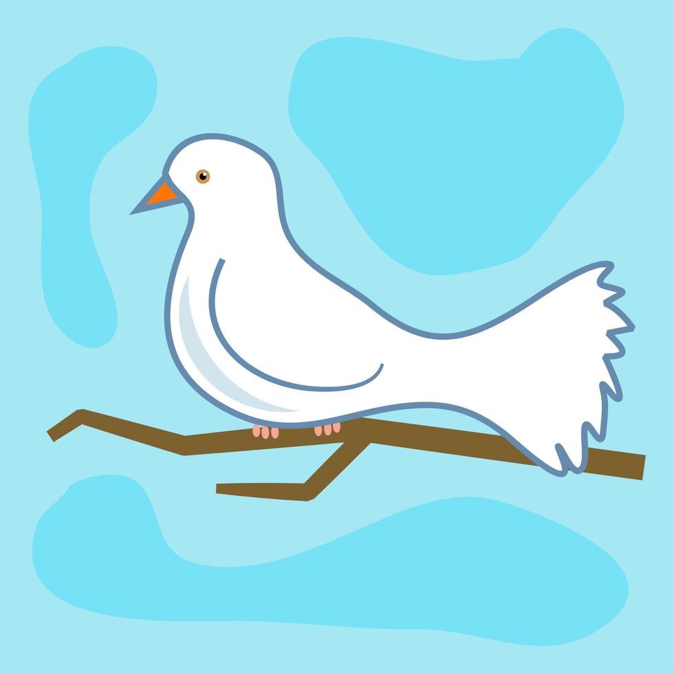 Simple White Dove Doodle vector