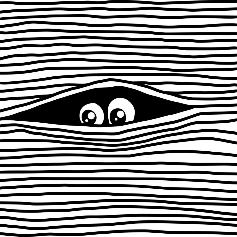 Funny Cartoon Eyes Watching Unseen vector