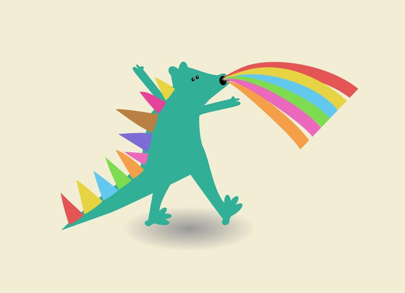 Tyrannosaurus Rex Rainbow Dinosaur vector