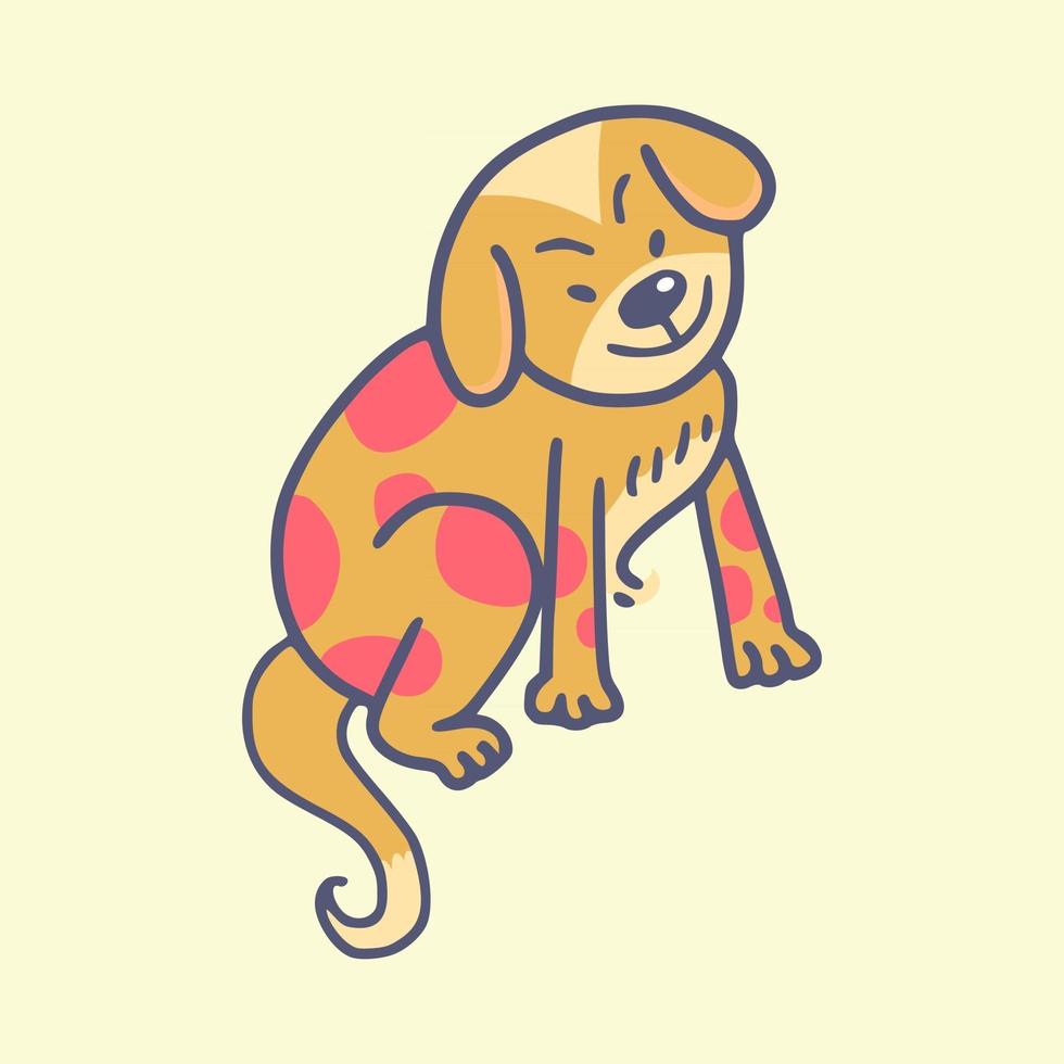 lindo perrito doodle vector